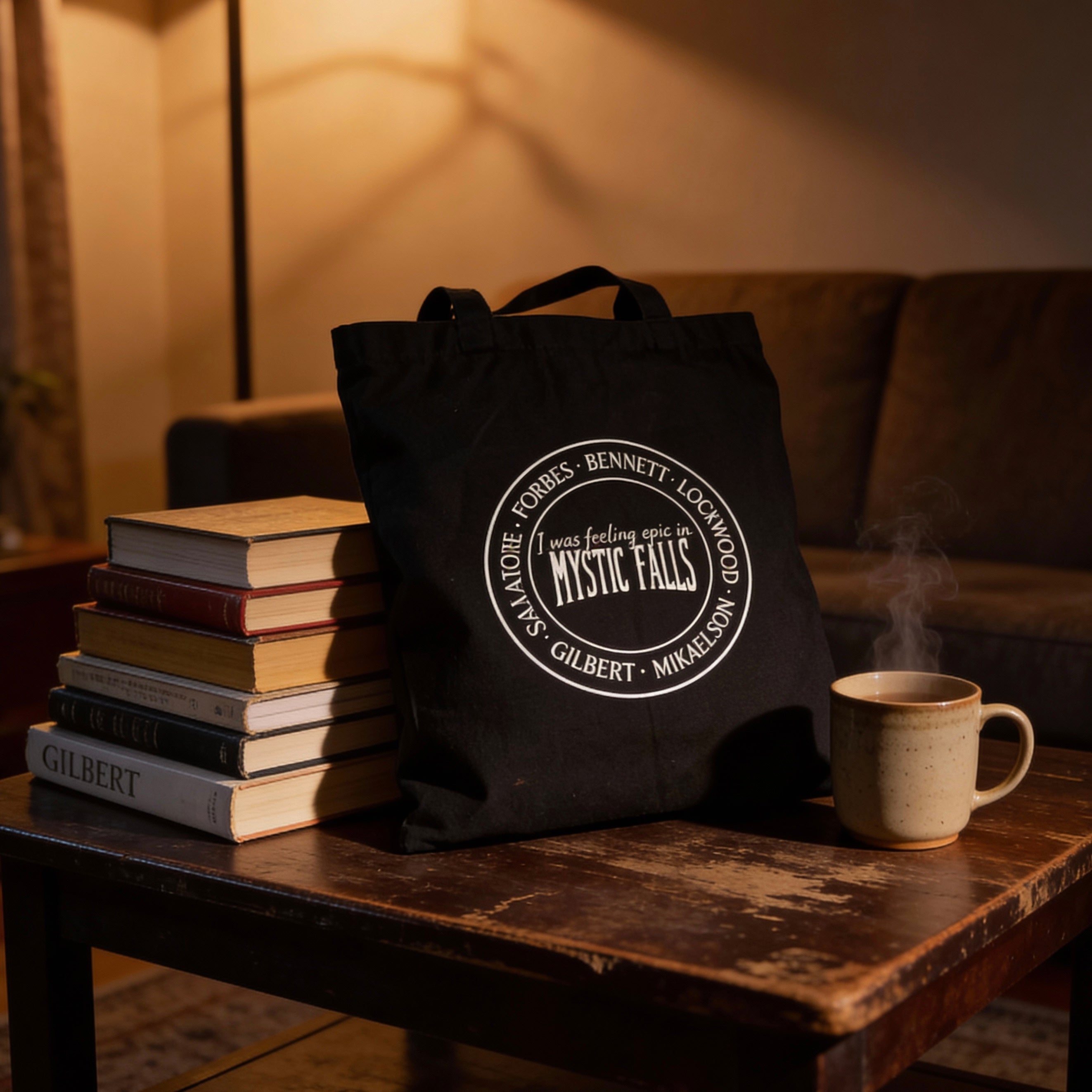 Black Mystic Falls tote bag